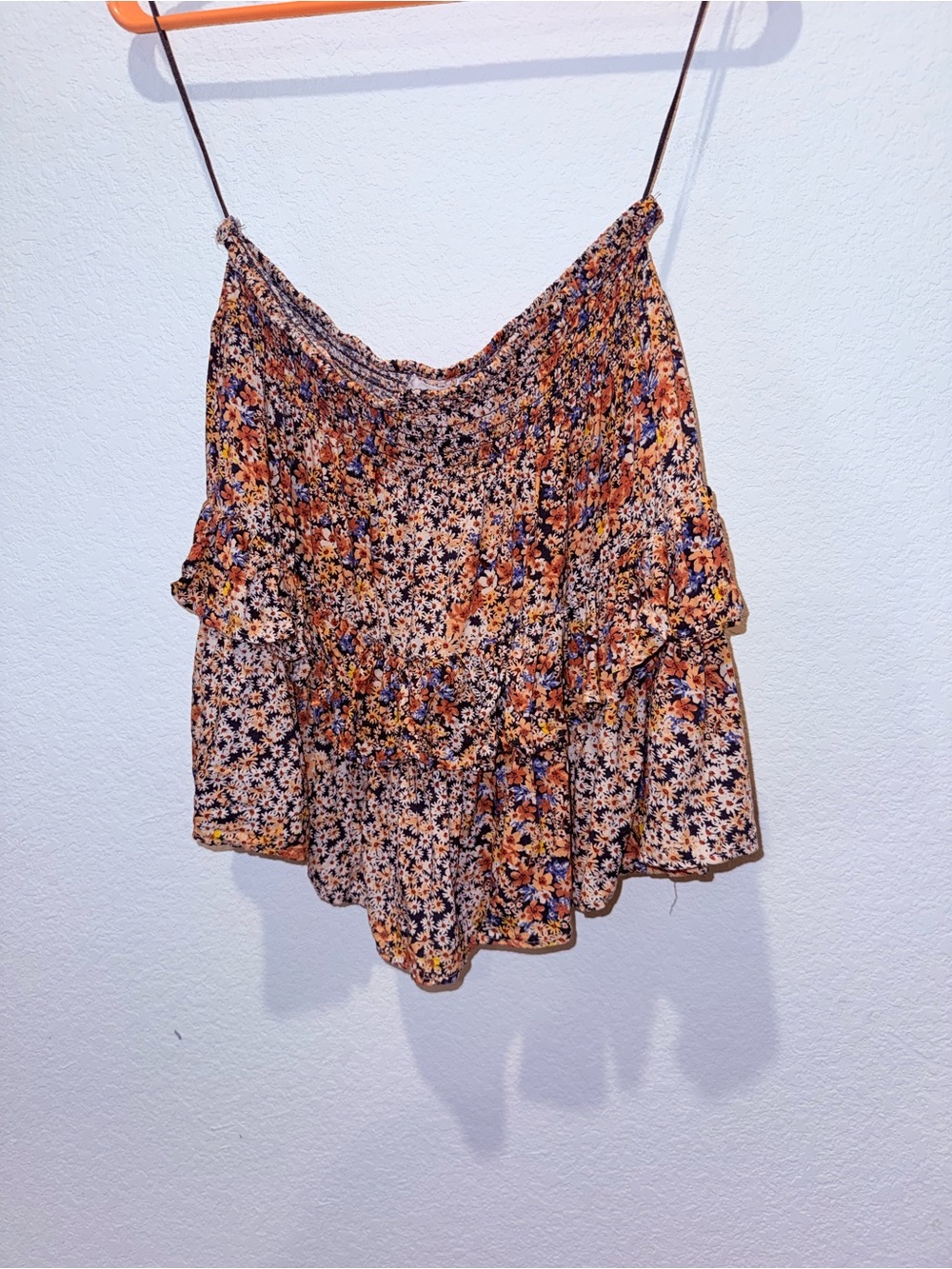 Japra Women's Floral Ruffle Camisole Top - Orange Multi